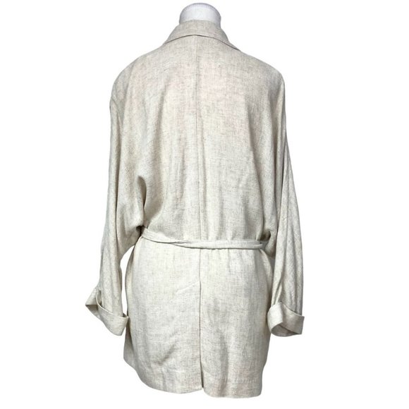 Frank & Oak Cream Belted Kimono Style Blazer - Picture 4 of 12